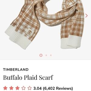 Timberland Cream and Brown Plaid Scarf